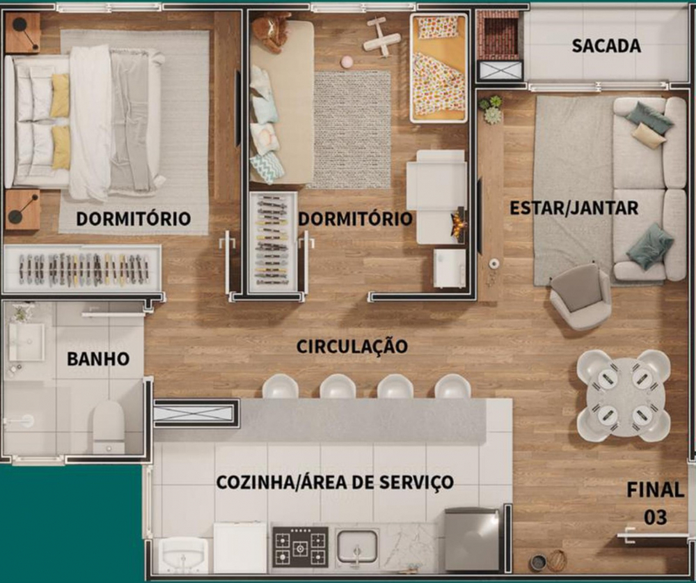 Apartamento Aveiro Residencial Clube, Fragata, Pelotas/RS